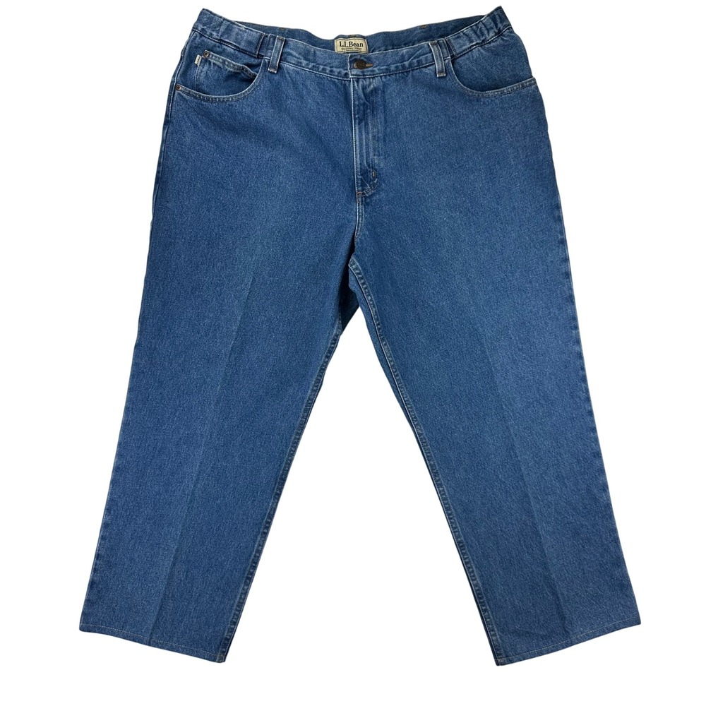 LL Bean Jeans Mens Comfort Waist Straight 42x29 Blue Denim VTG Cotton 250265